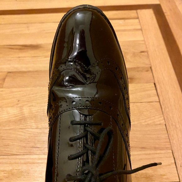 Cole Haan Women's Originalgrand Wingtip Oxford Black Patent Leather Shoes - Picture 3 of 6